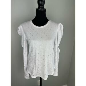 NWT Generation Love Josephine Crystal Embellished Cotton Tee- Medium